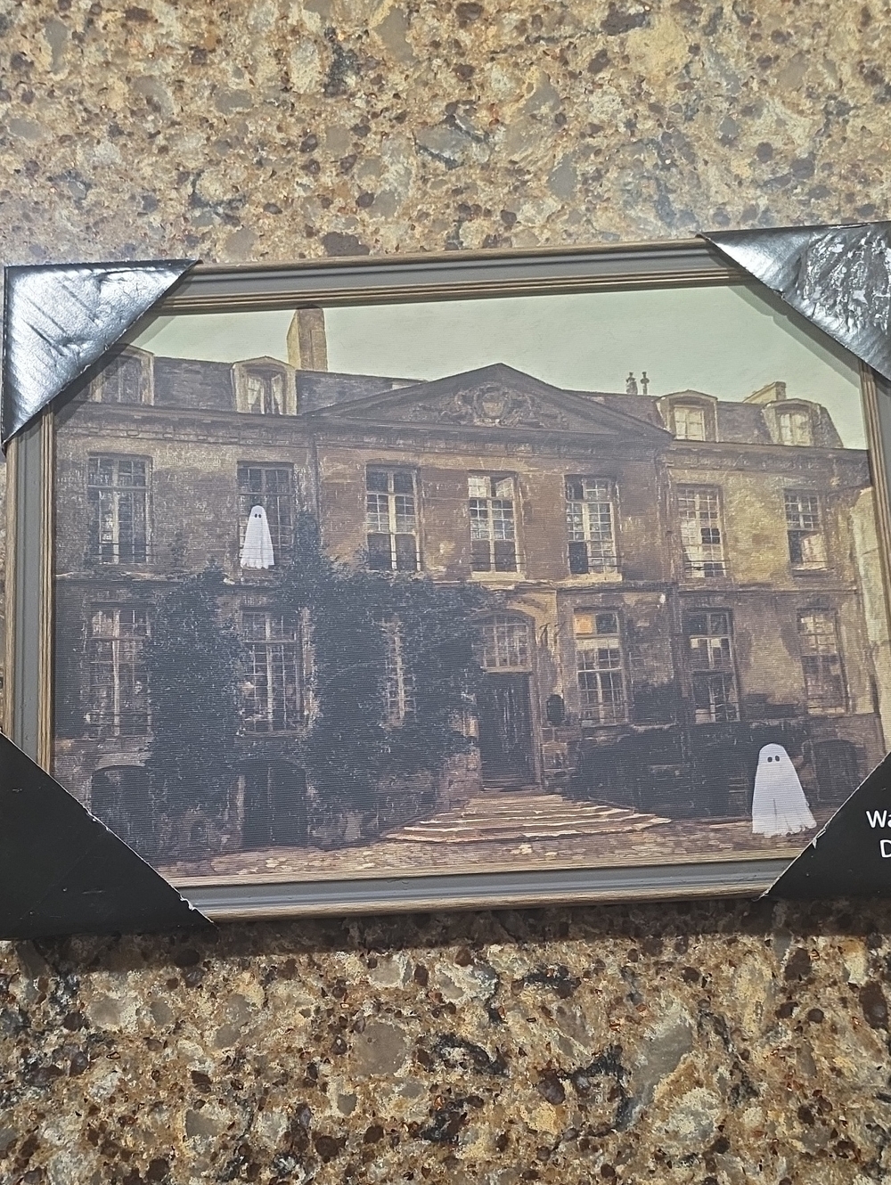 Halloween Vintage Manor Framed Wall Art - Brown Nwt